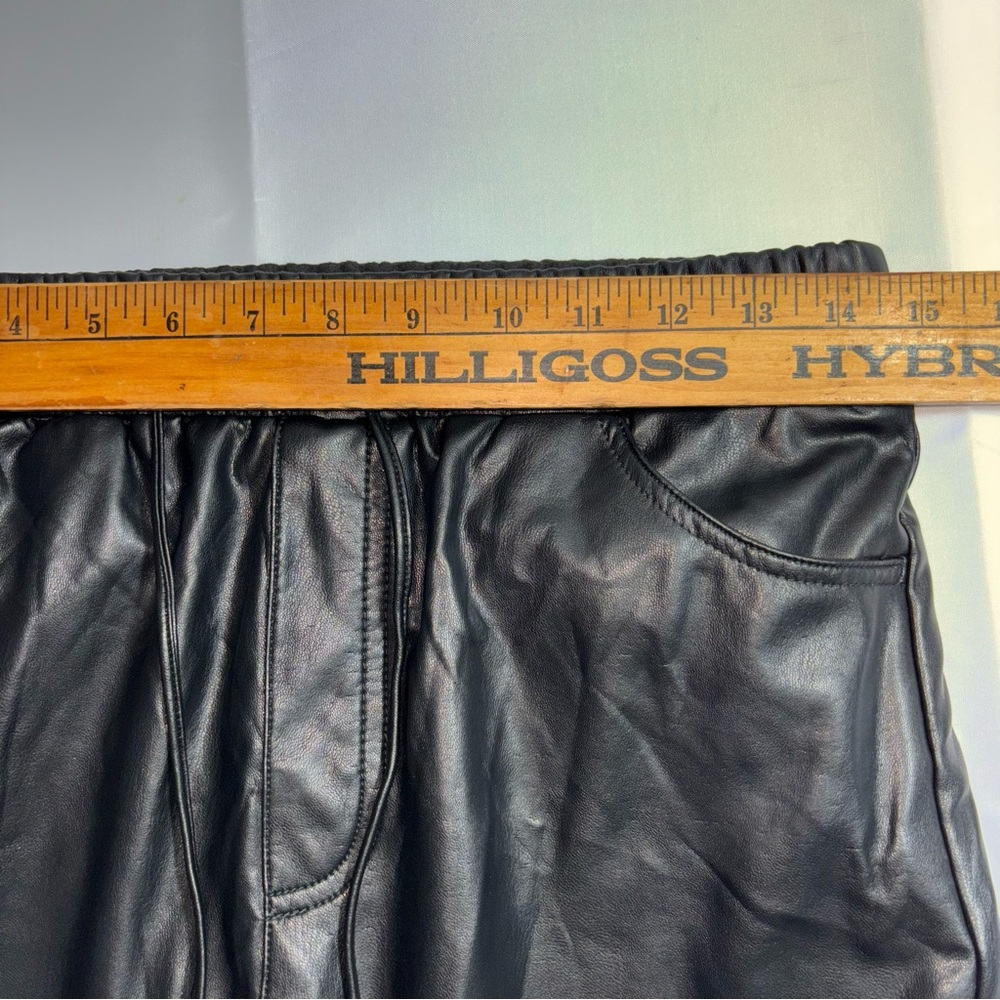Express Women Faux Black Leather Pull On High Rise Jogger Pants‎ Size Small - Picture 10 of 12